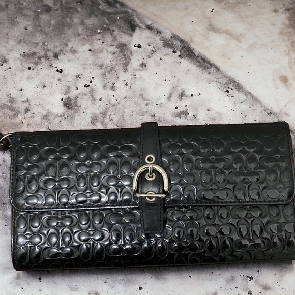 Coach Handbags - Coach Wallet, Black,‎ Leather, Wristlet